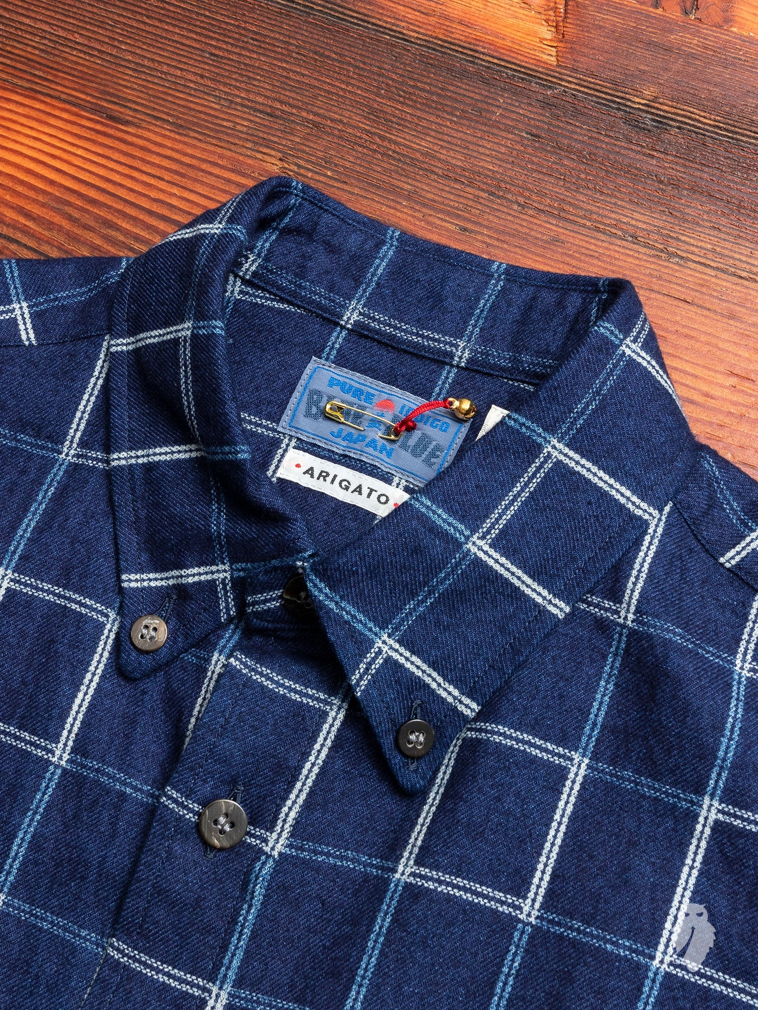 Windowpane Flannel Button-Down Shirt in Indigo