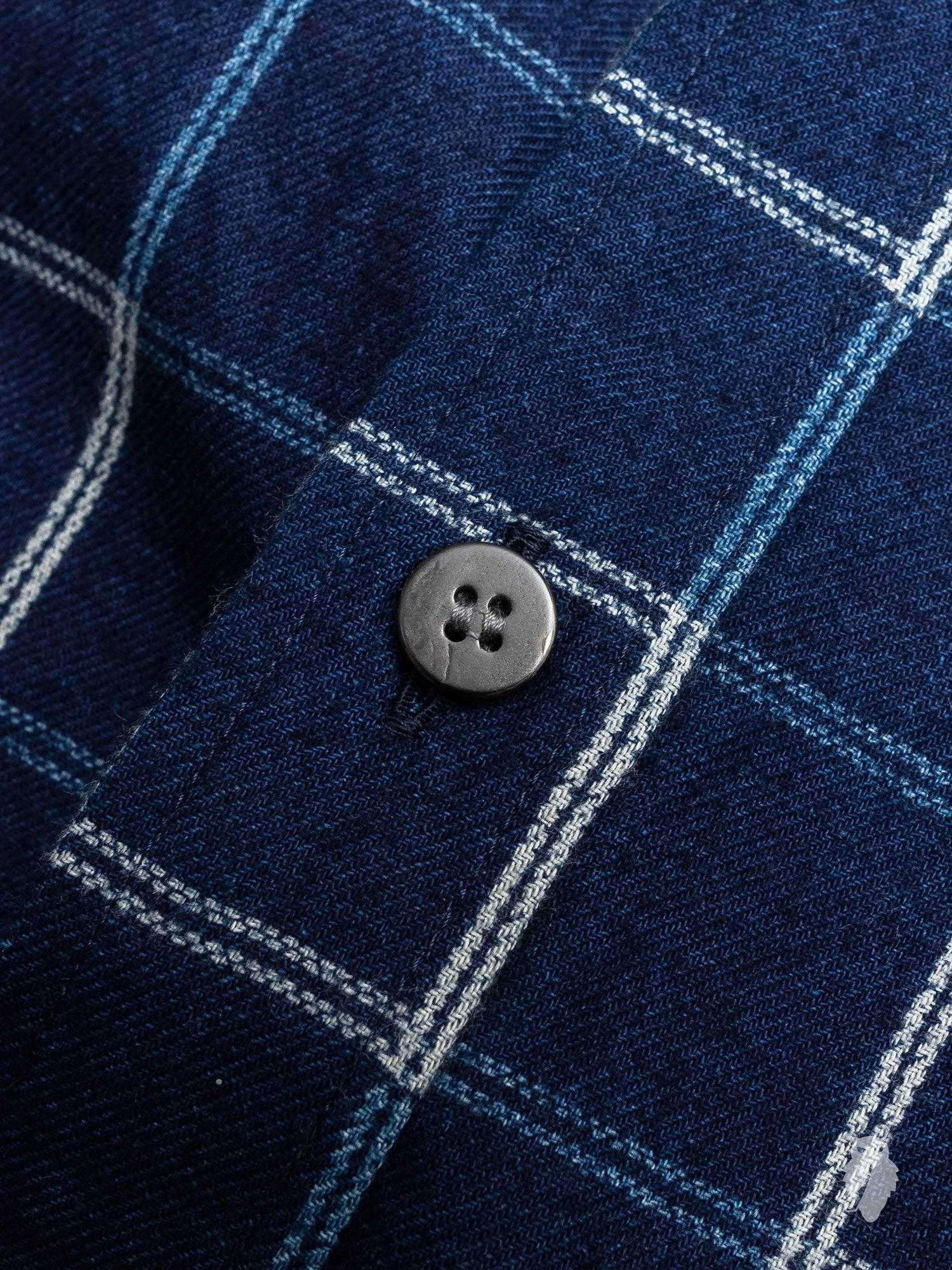 Windowpane Flannel Button-Down Shirt in Indigo