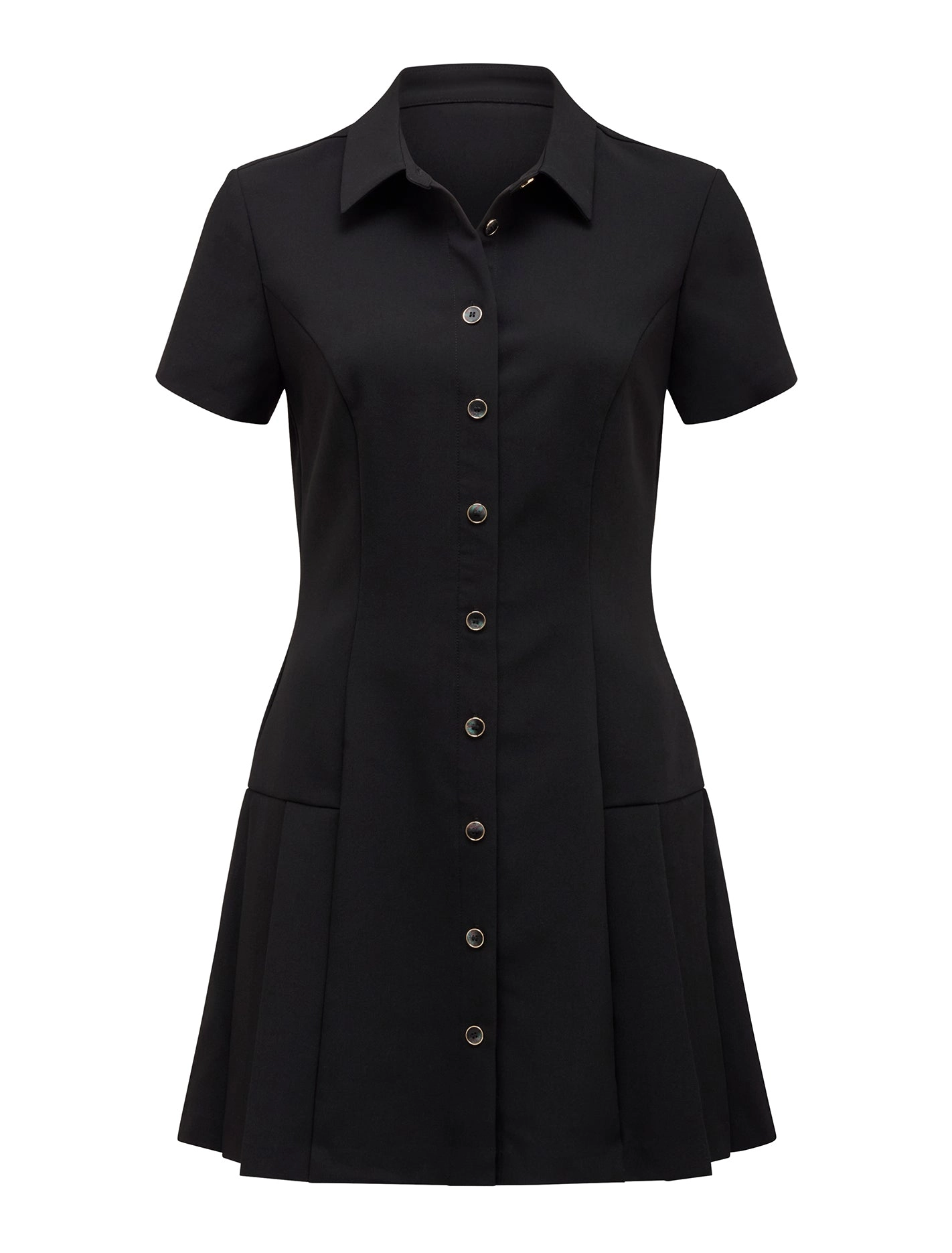 Winnie Pleated Button Down Mini Dress