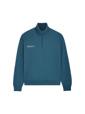 Womens Double Jersey Half Zip Sweatshirt—storm blue