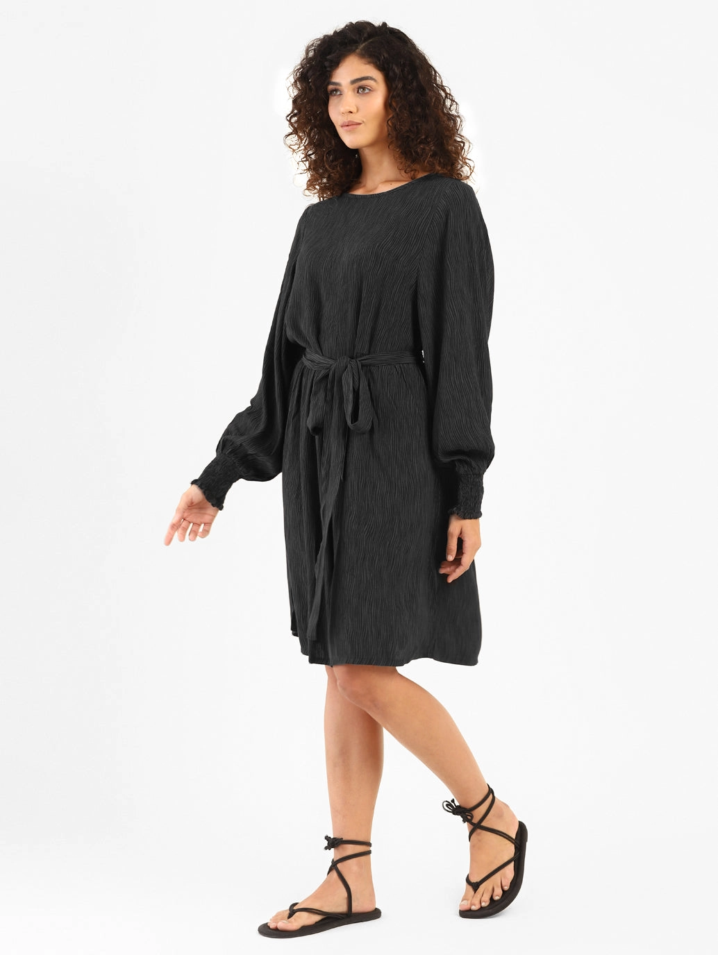 Women's Solid Round Neck Dress