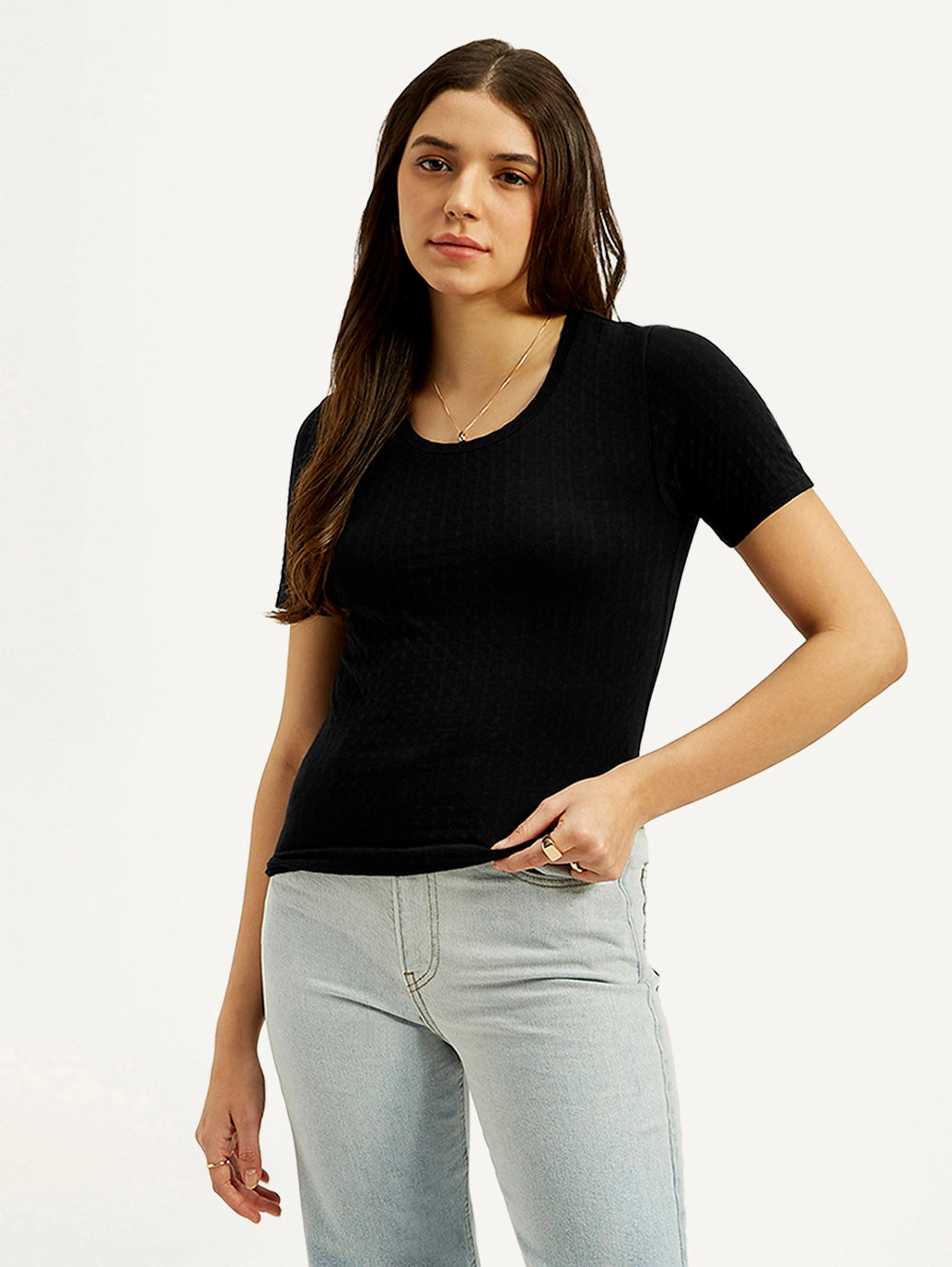 Women's Solid Slim Fit T-shirt