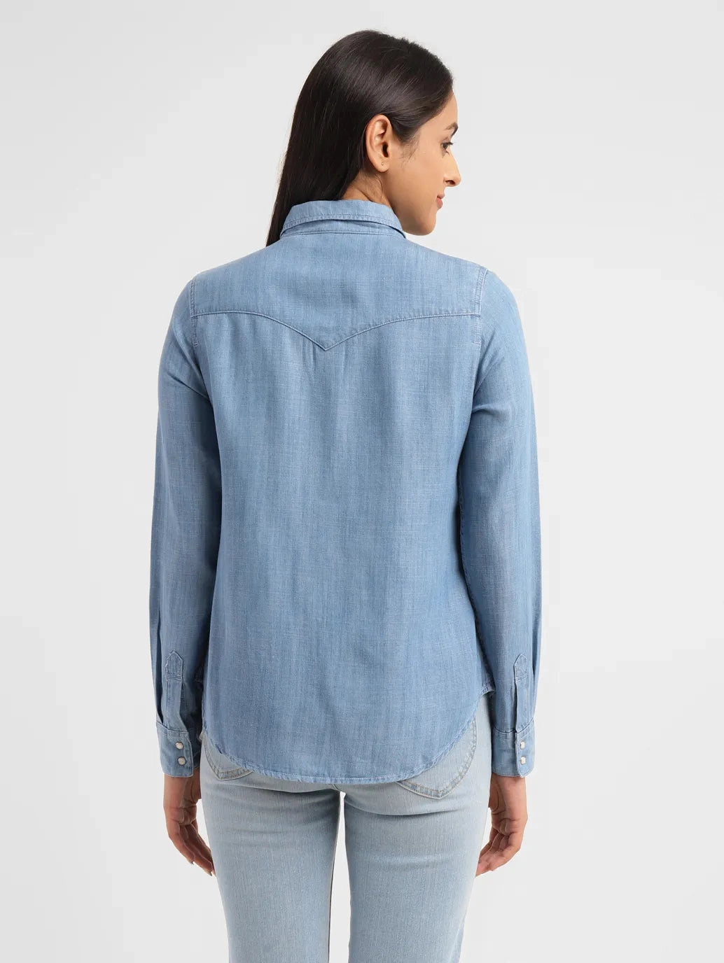 Women's Solid Spread Collar Shirt