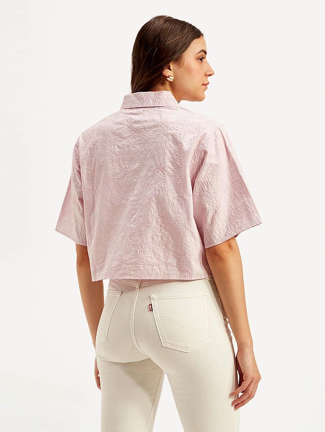 Women's Textured Spread Collar Shirt