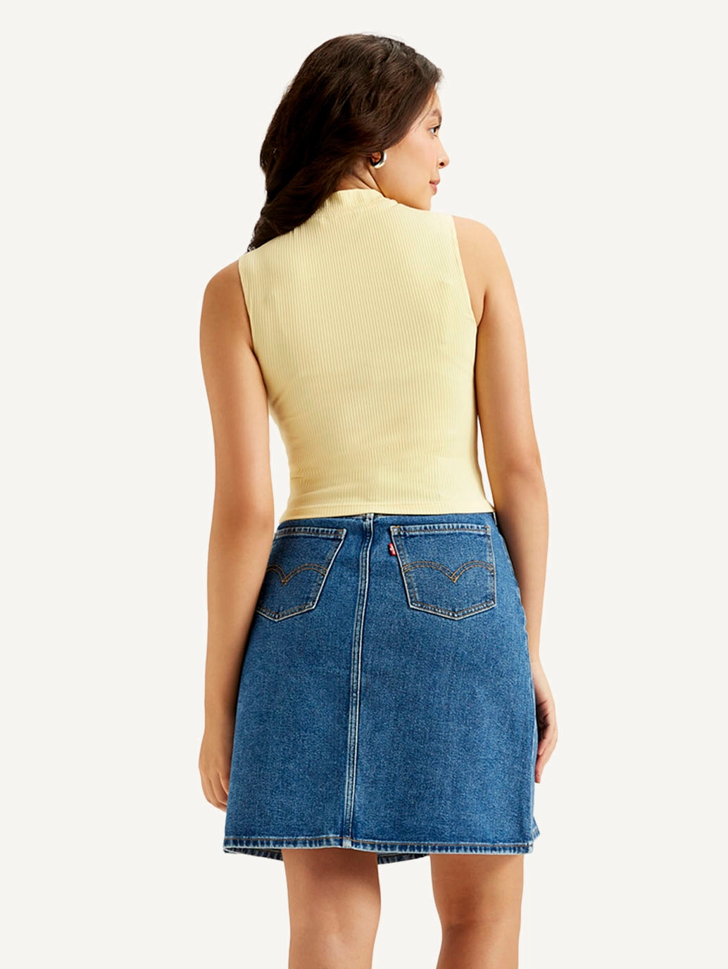 Women's Textured Yellow Collar Neck Top