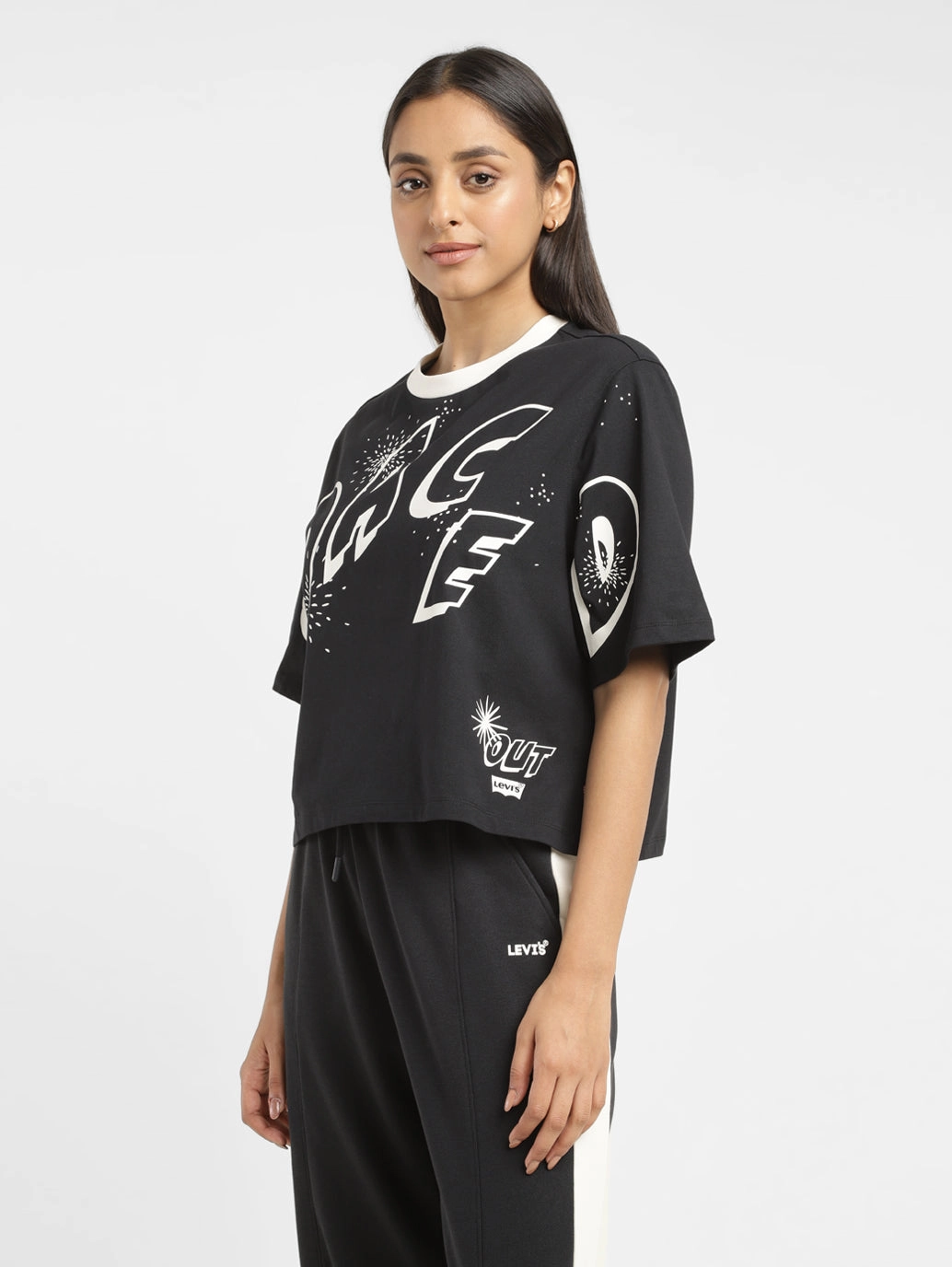 Women's Typographic Print Boxy T-Shirt