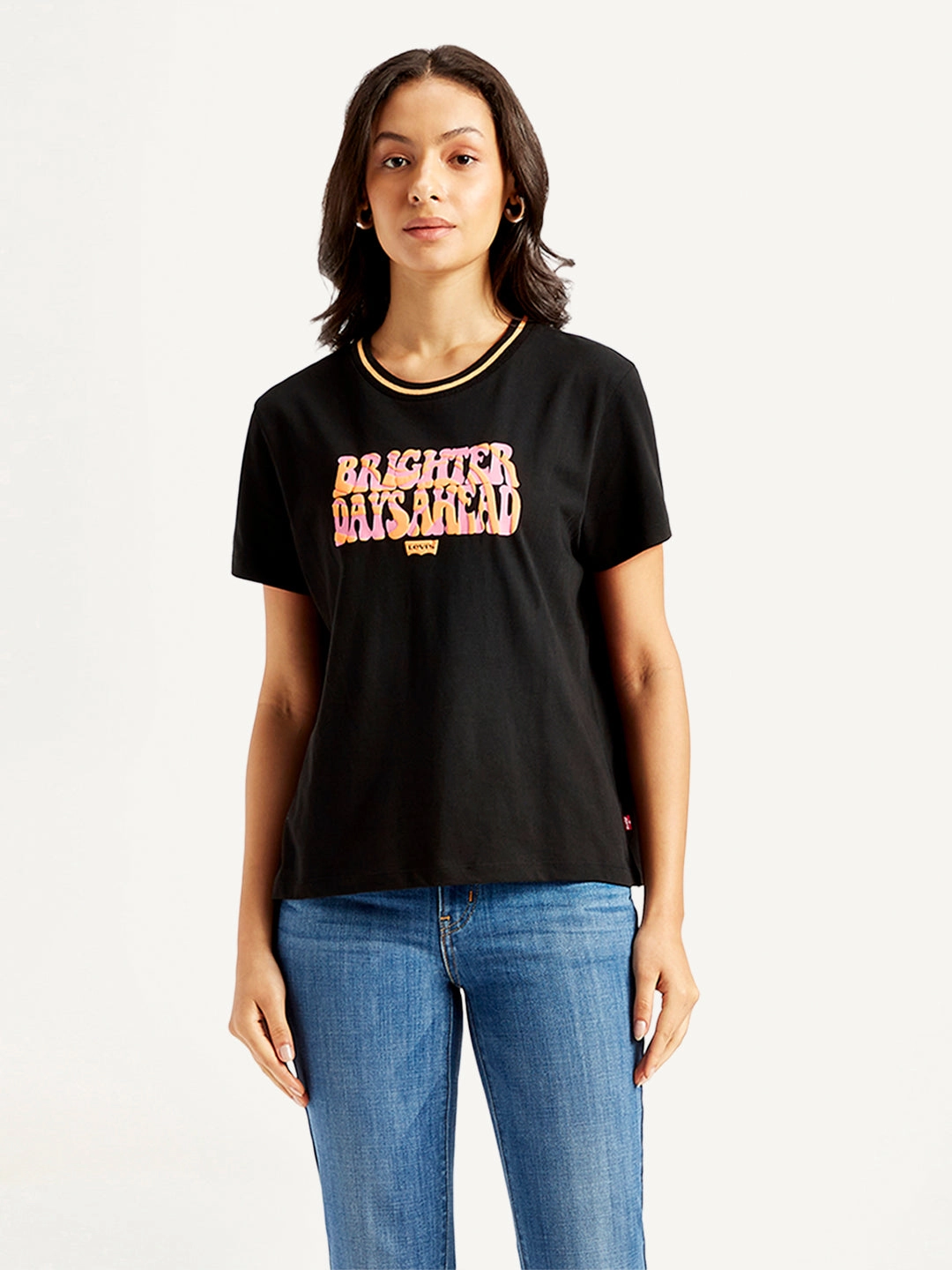 Women's Typographic Print Relaxed Fit T-shirt