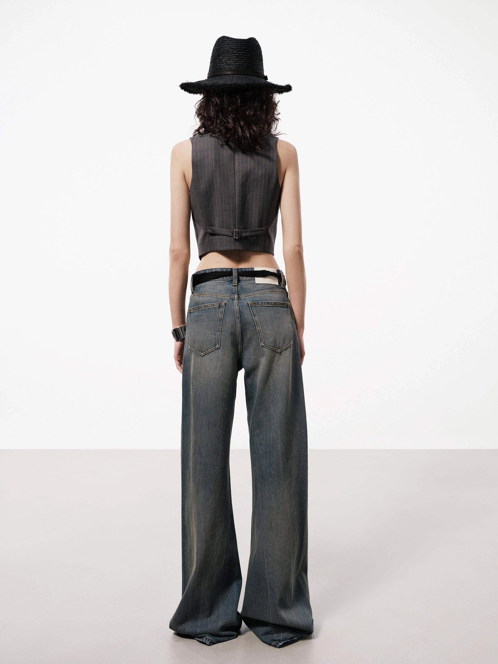 Wool Blend Belted Waistcoat