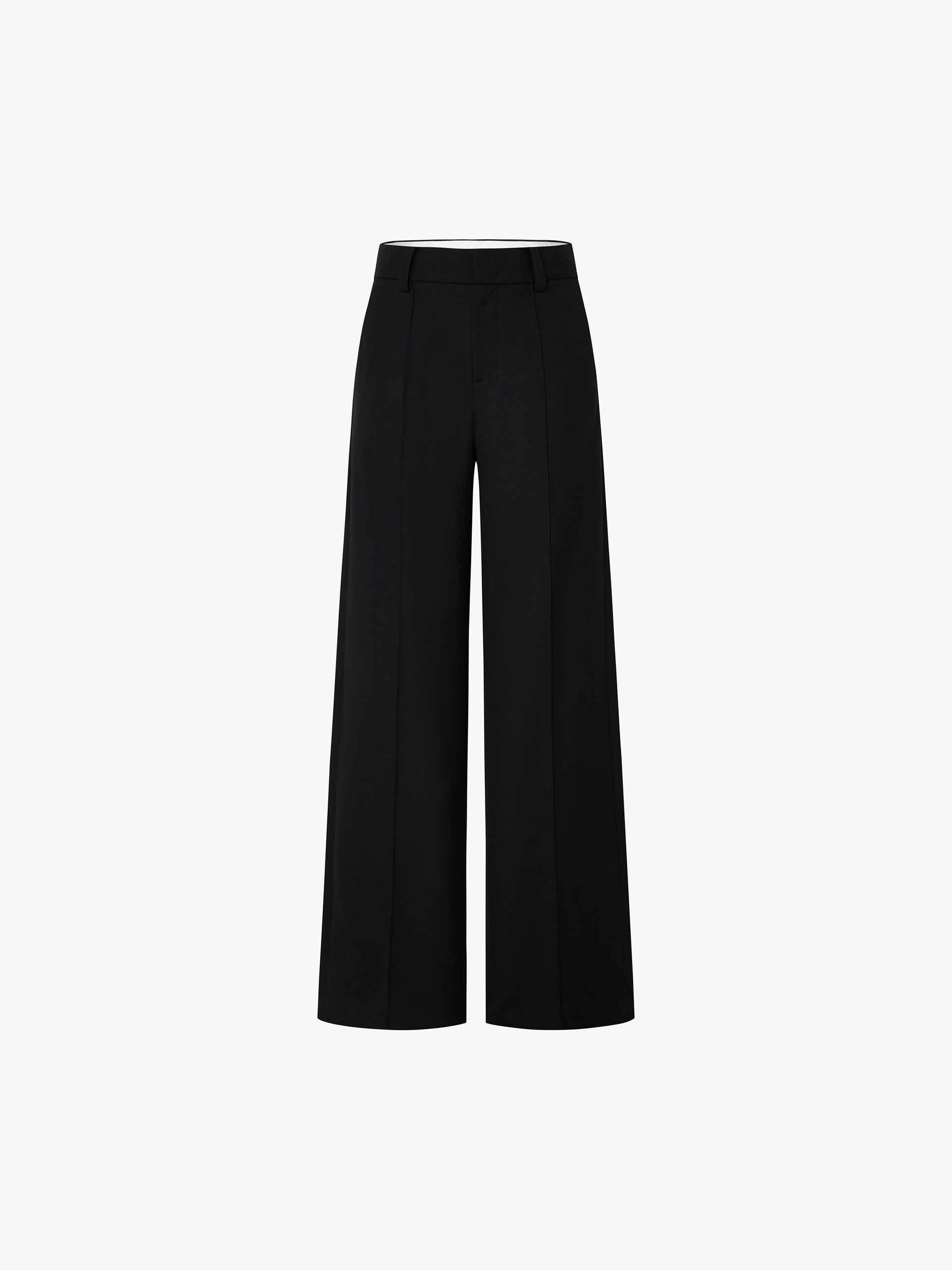Wool Blend Tailored Twill Pants