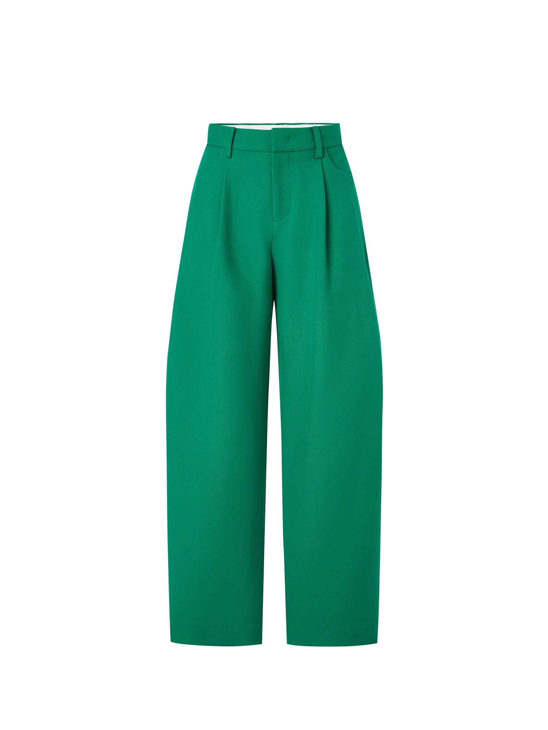 Wool Blend Wide Leg Suit Pants