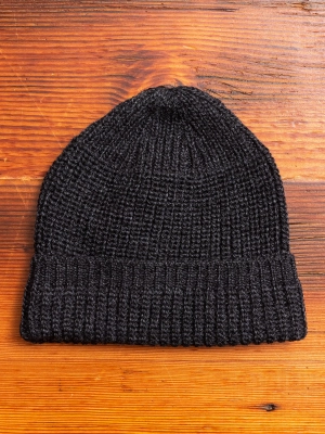 Wool Knit Watch Cap in Charcoal