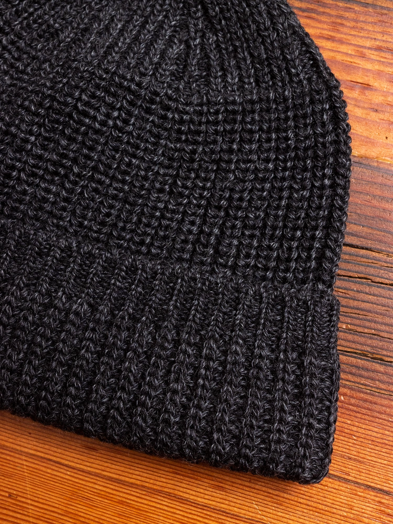 Wool Knit Watch Cap in Charcoal