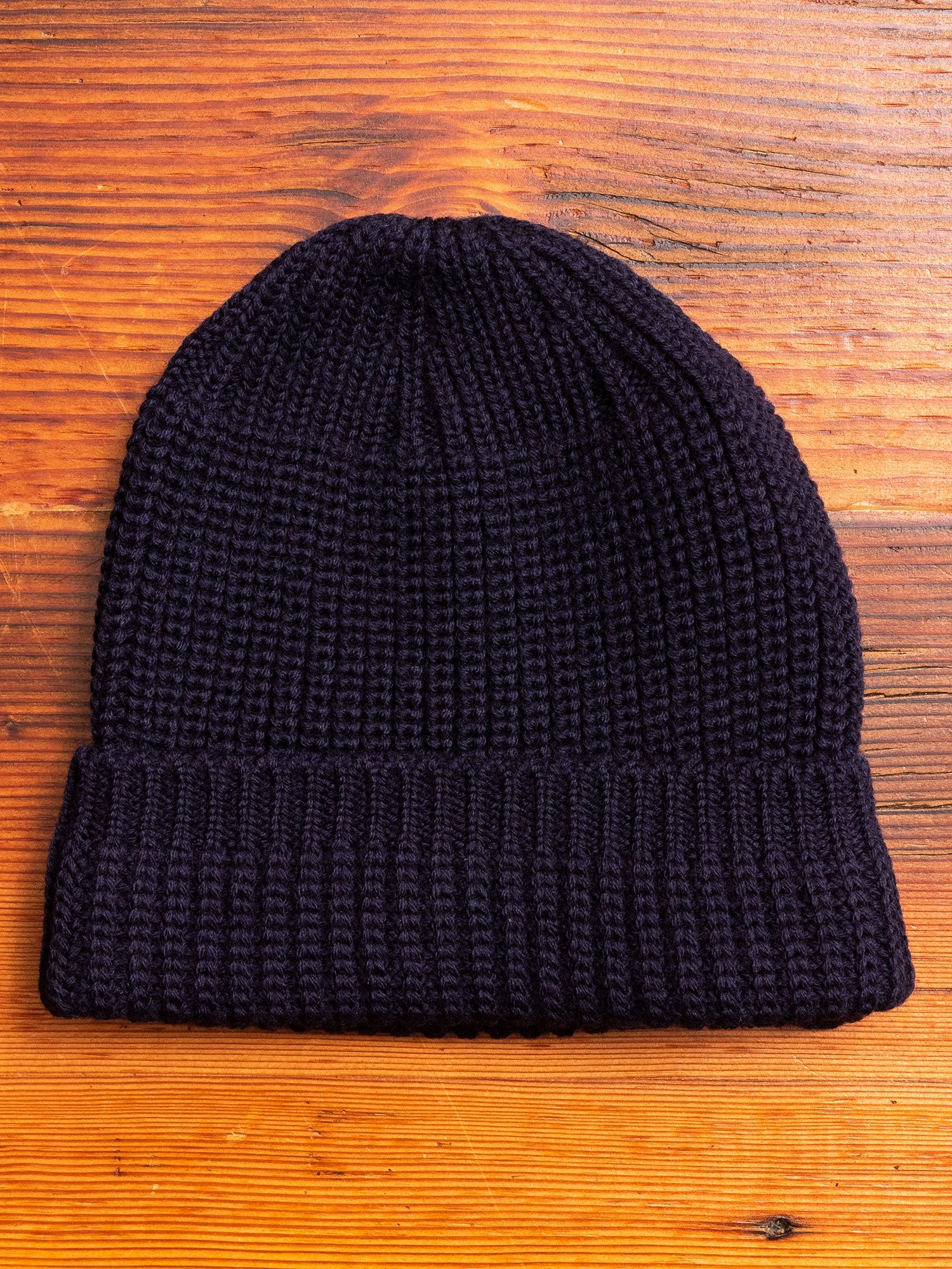 Wool Knit Watch Cap in Navy