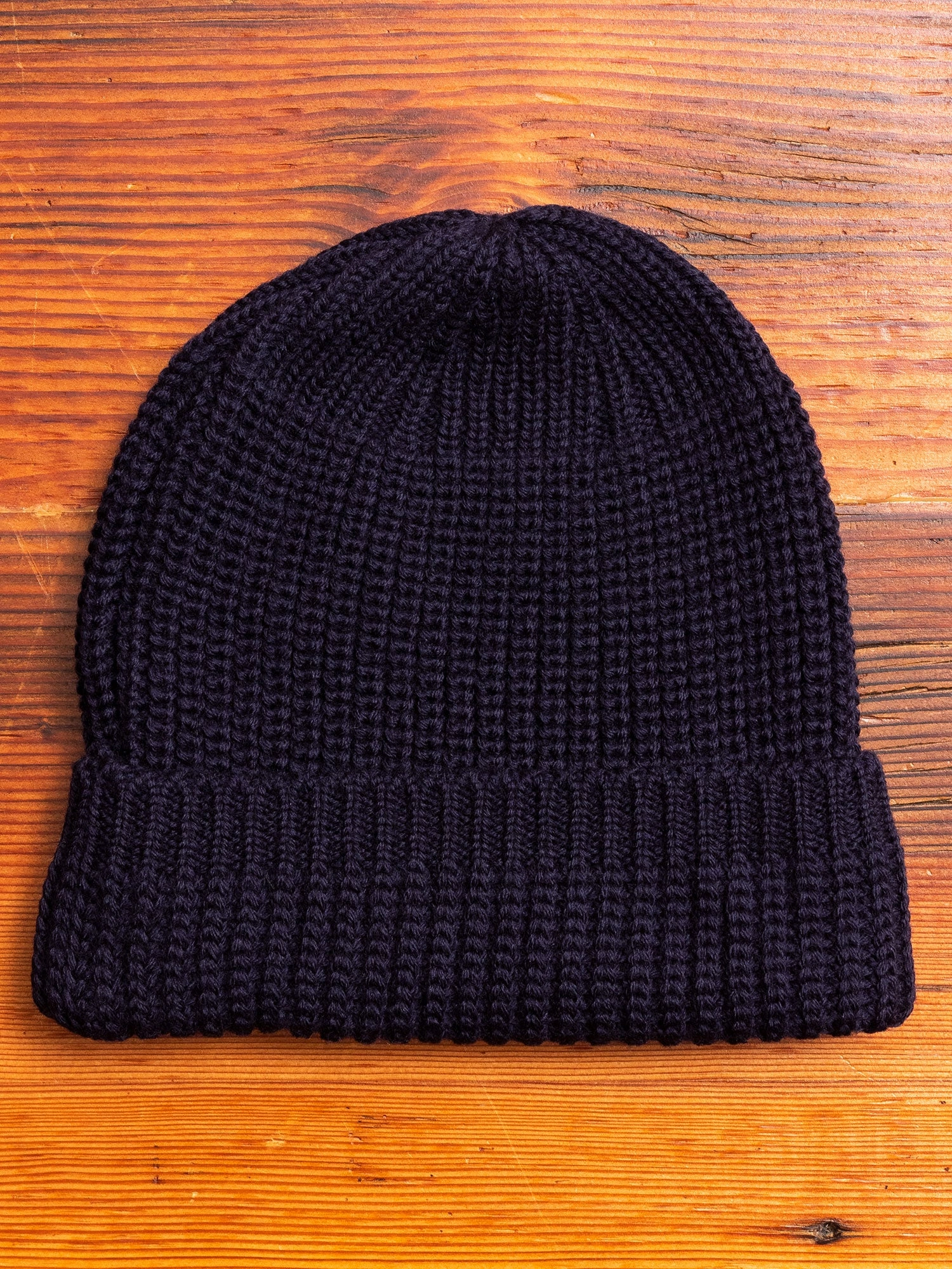 Wool Knit Watch Cap in Navy