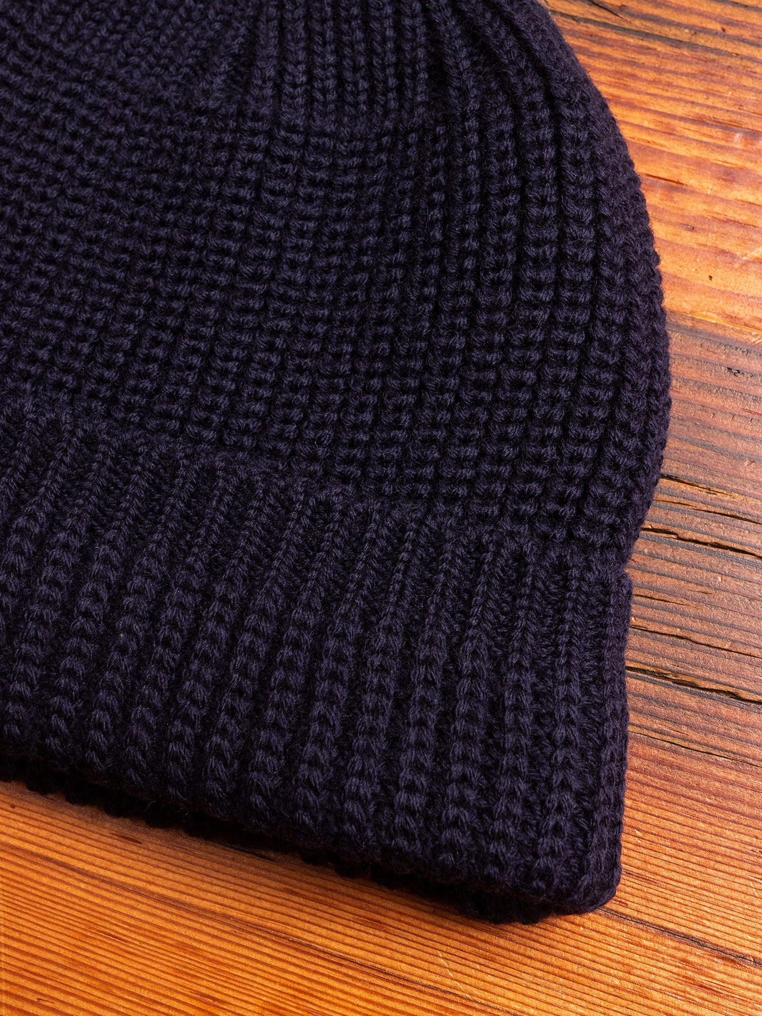 Wool Knit Watch Cap in Navy