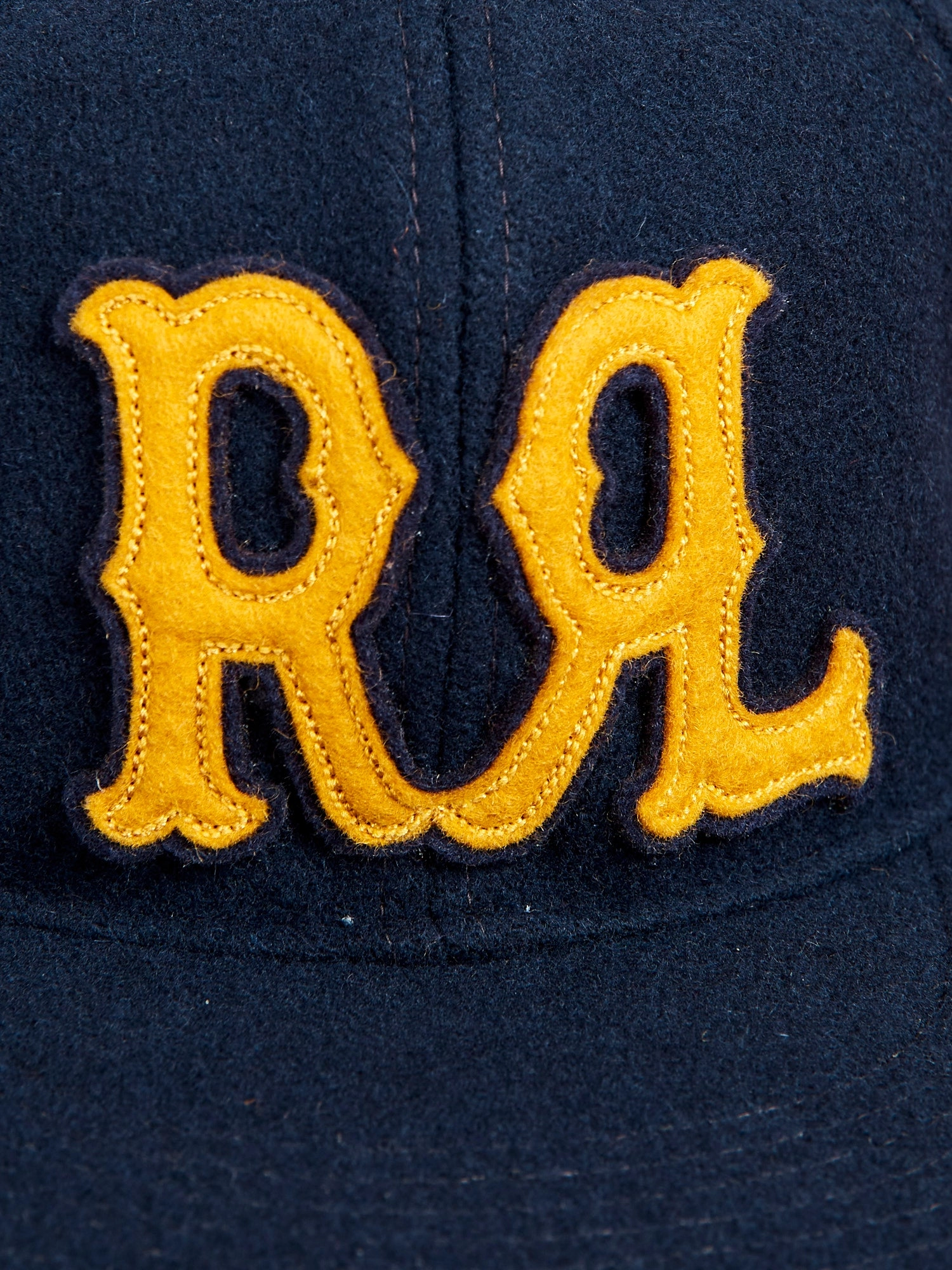 Wool Logo Fitted Cap in Navy