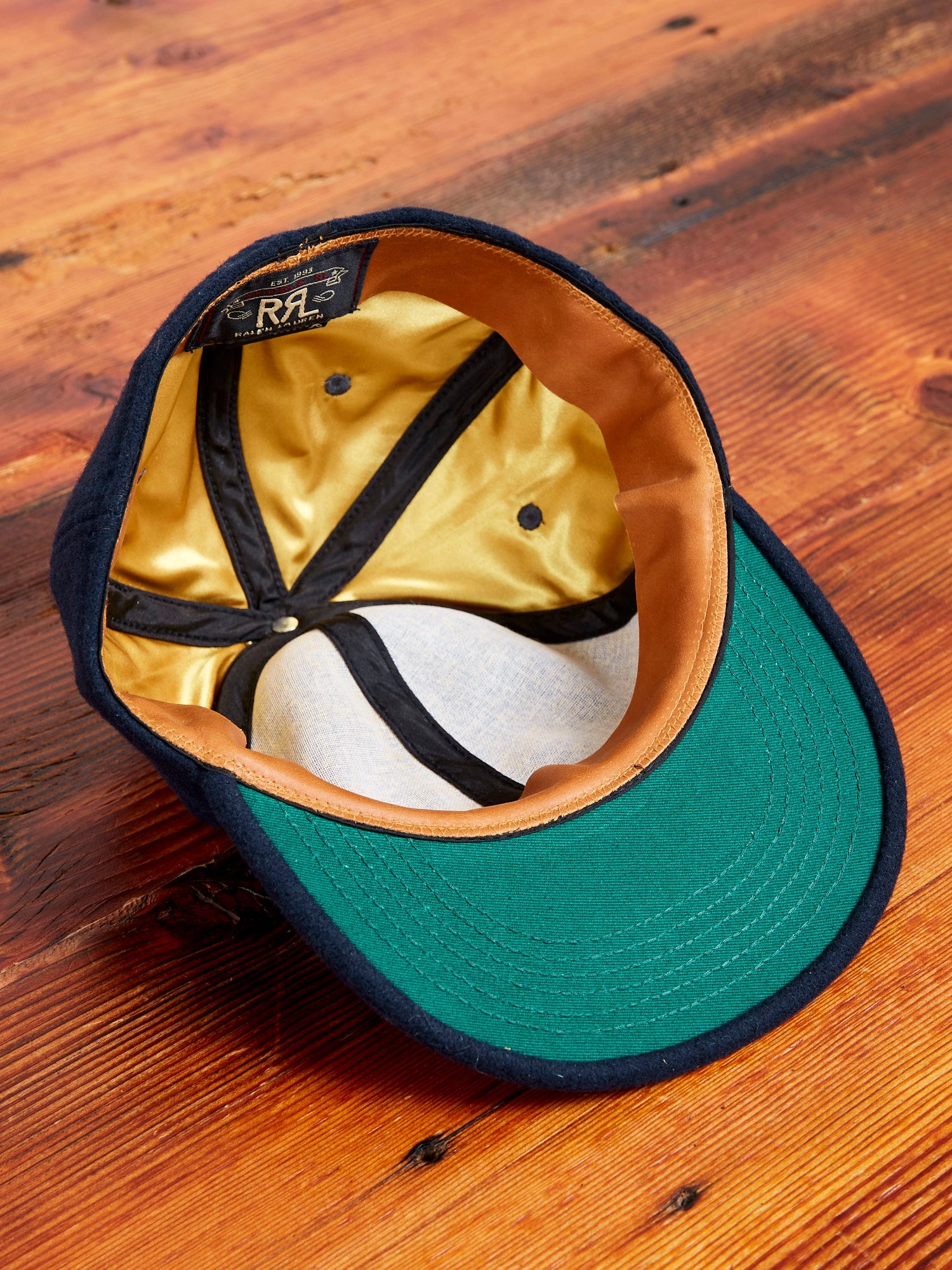 Wool Logo Fitted Cap in Navy