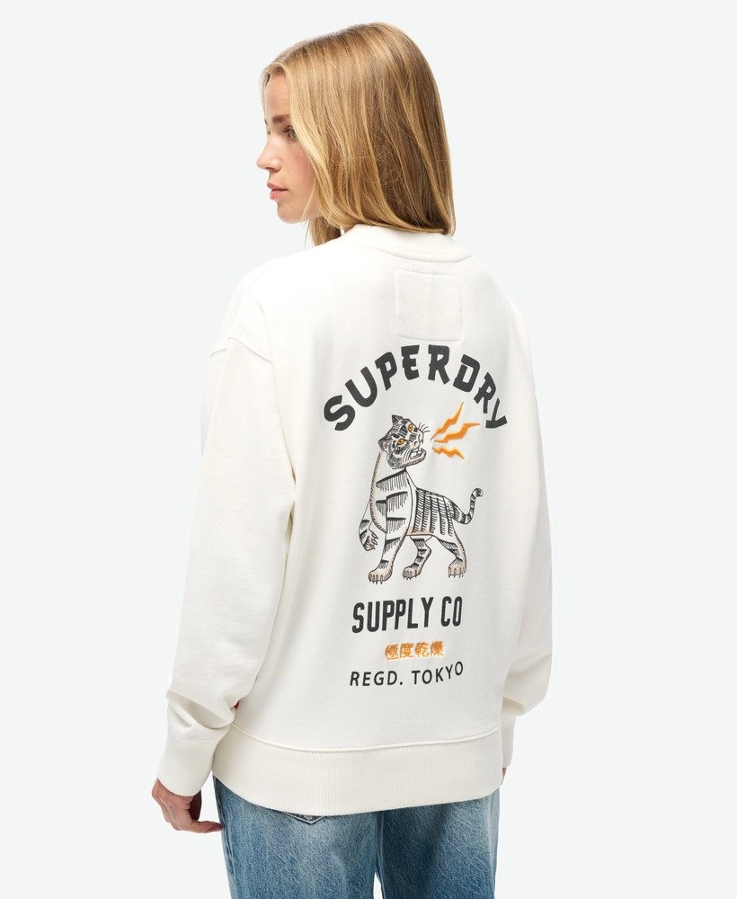 Workwear Graphic Loose Crew | Off White