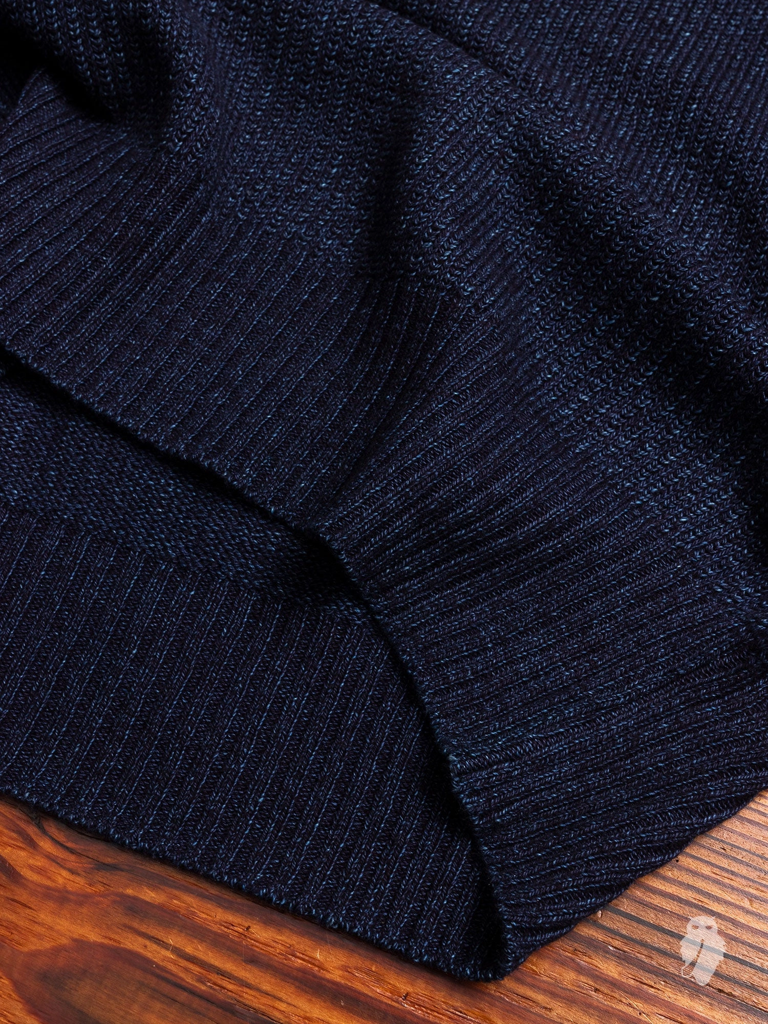 Yarn-Dyed Knit Crewneck Sweater in Indigo