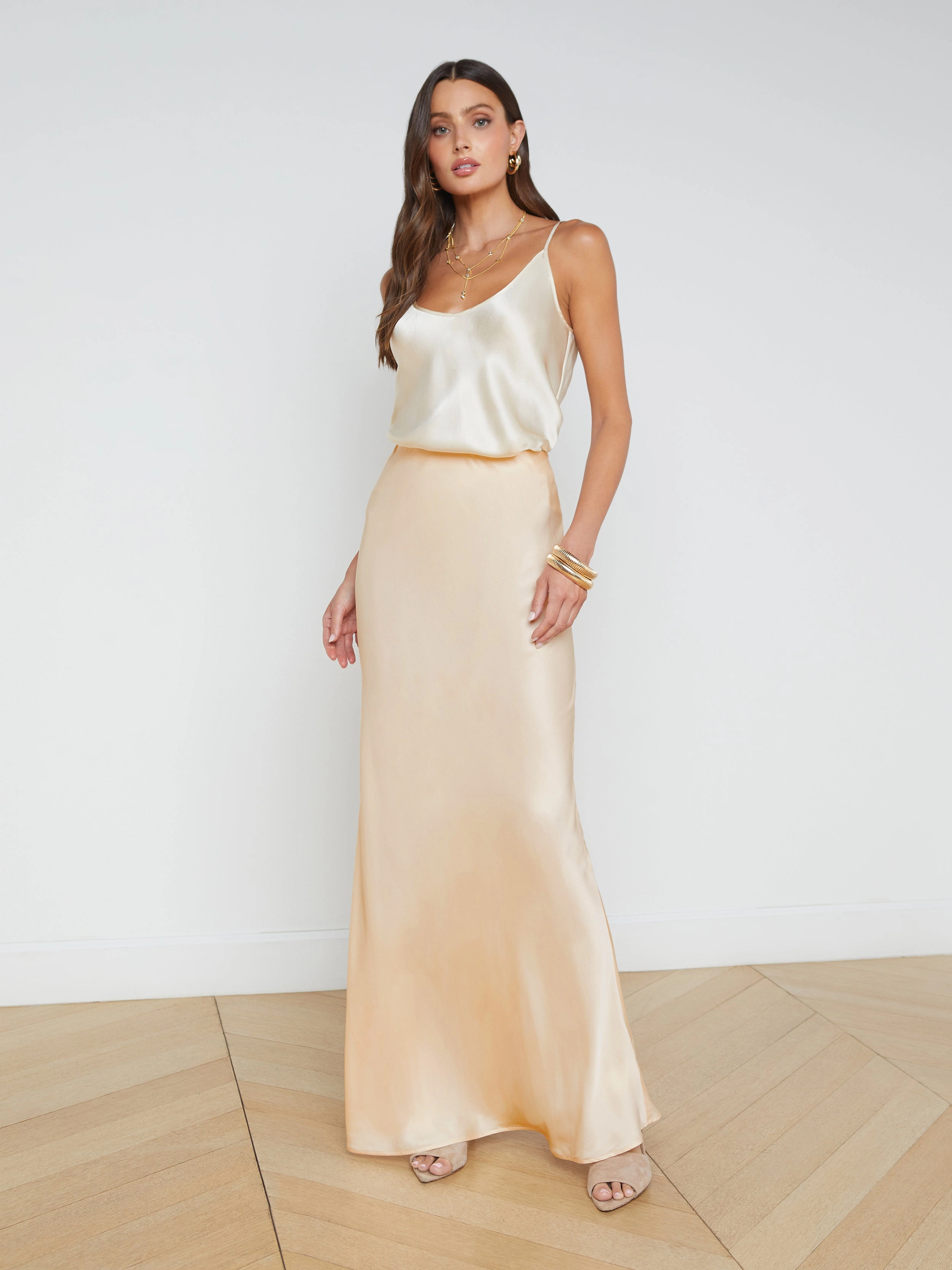 Zeta Satin Maxi Skirt
