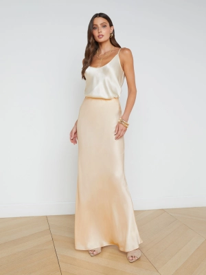Zeta Satin Maxi Skirt