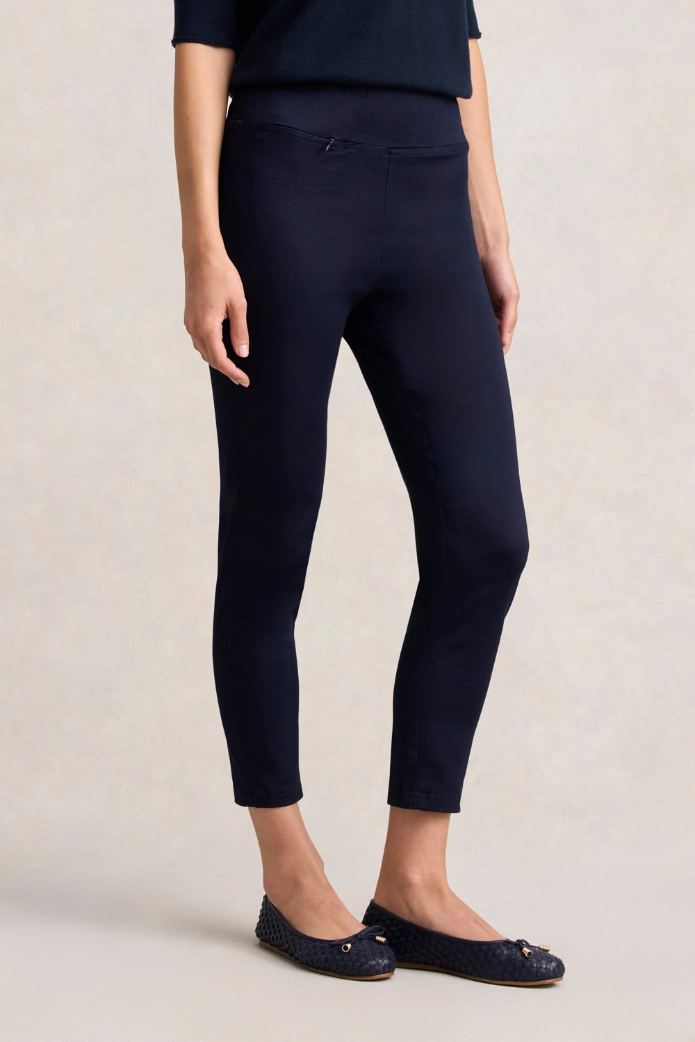 Zip Detail 7/8th Pant - Navy