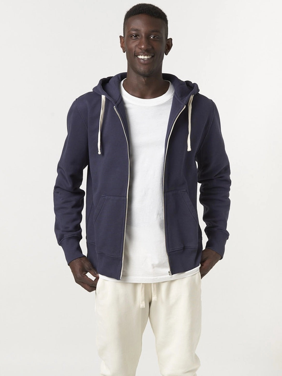 Zip Up Hoody - Denim Blue